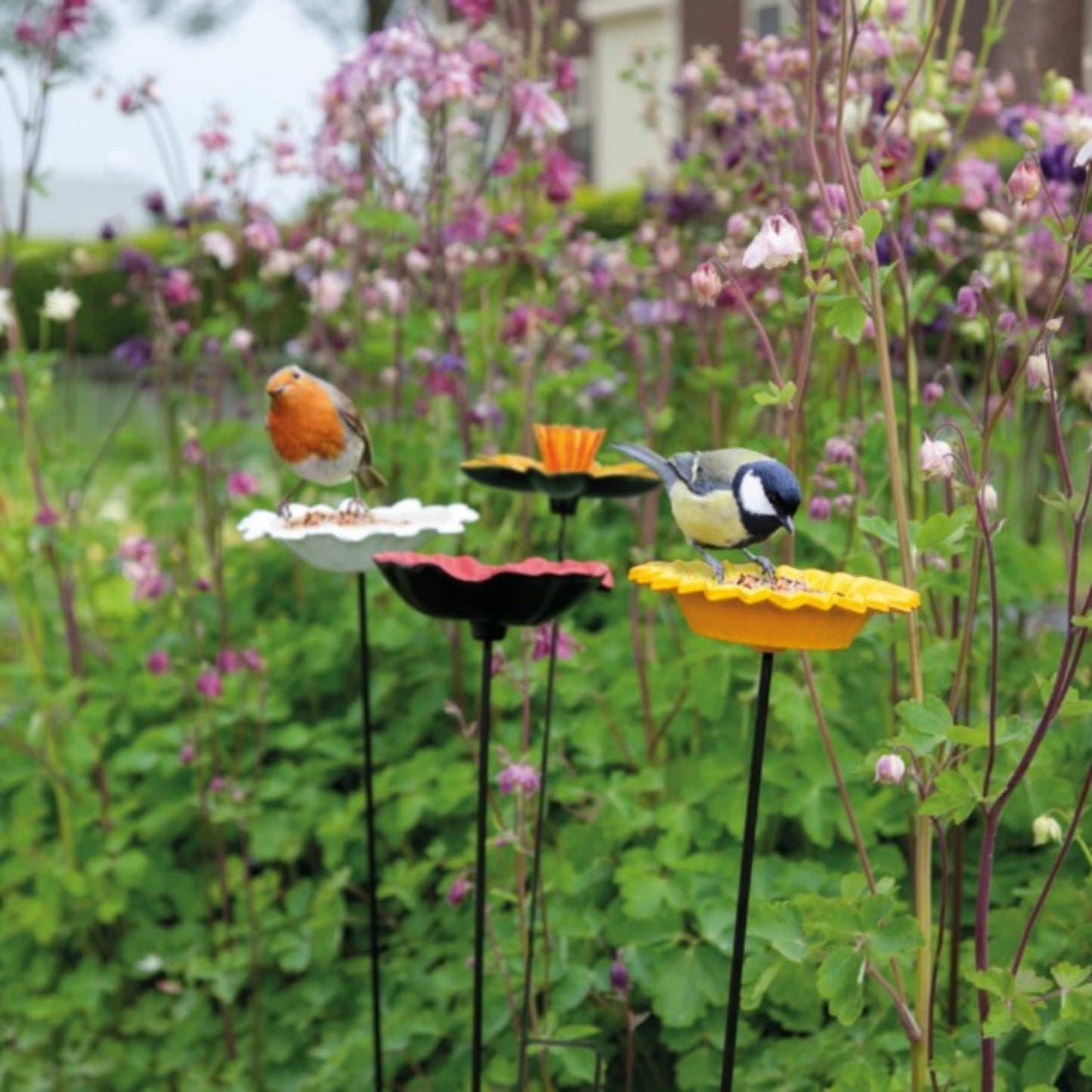 Bird feeder stake - poppy